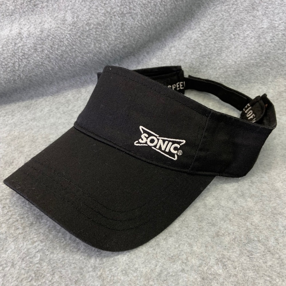 Sonic Logo Unisex Black Sonic Drive-In Visor Hat Employee Uniform OSFA